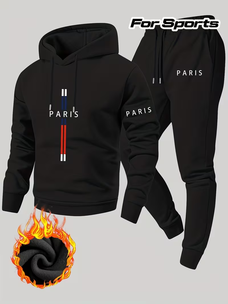 Running Gear Winter - Setelan Dua Potong Kasual Urban Pria: