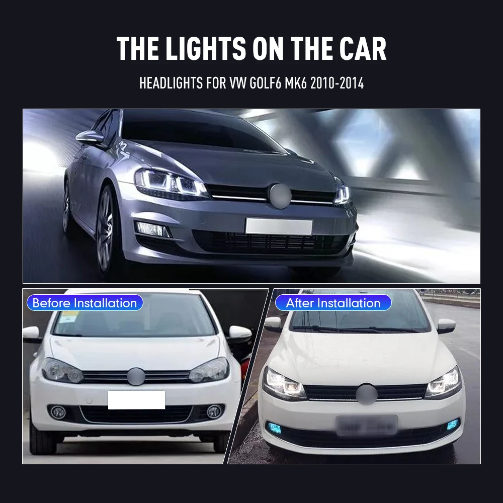 Running Headlamp Led - 2 Buah Lampu Depan Mobil untuk